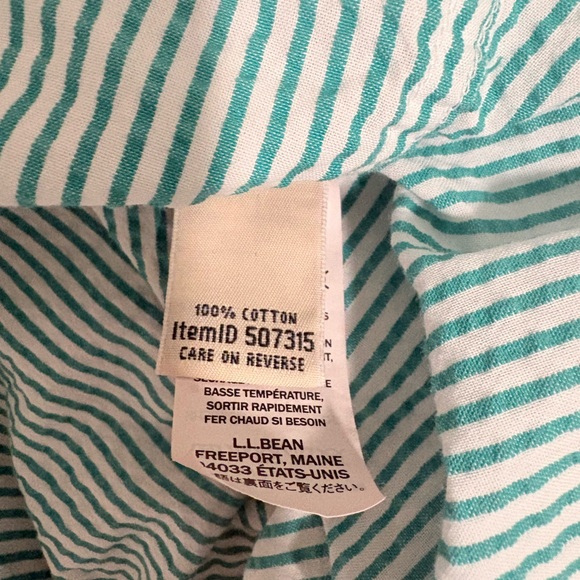 L.L. Bean Teal Striped Shirt - Picture 4 of 5
